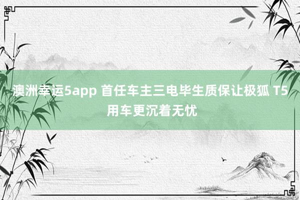 澳洲幸运5app 首任车主三电毕生质保让极狐 T5 用车更沉着无忧