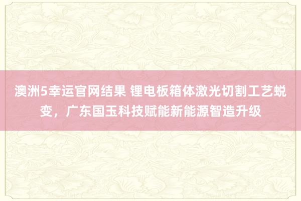 澳洲5幸运官网结果 锂电板箱体激光切割工艺蜕变，广东国玉科技赋能新能源智造升级