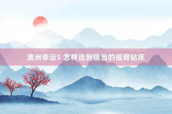 澳洲幸运5 怎样选到稳当的摇臂钻床