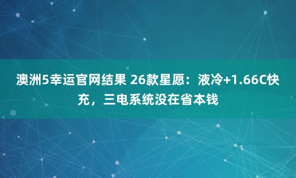 澳洲5幸运官网结果 26款星愿：液冷+1.66C快充，三电系统没在省本钱