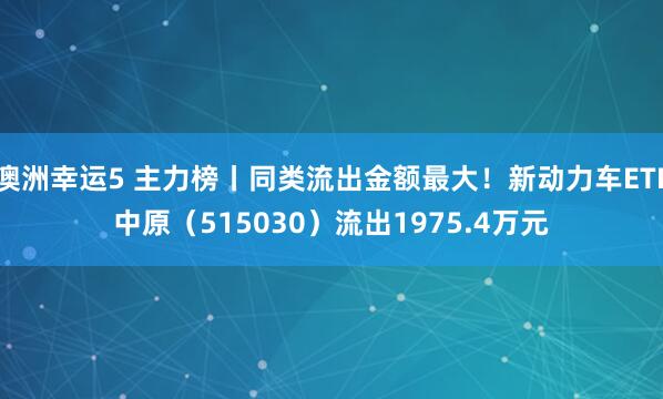 澳洲幸运5 主力榜丨同类流出金额最大！新动力车ETF中原（515030）流出1975.4万元