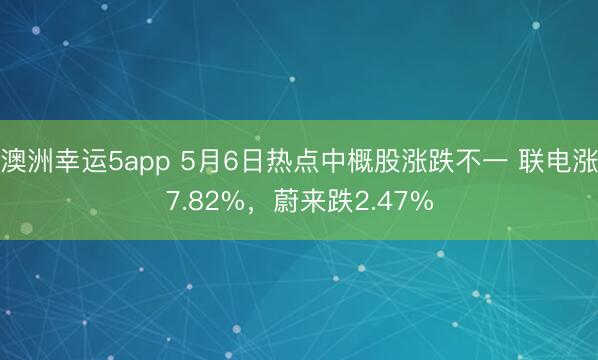 澳洲幸运5app 5月6日热点中概股涨跌不一 联电涨7.82%，蔚来跌2.47%